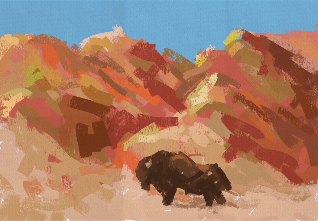 buffalo landscape painting